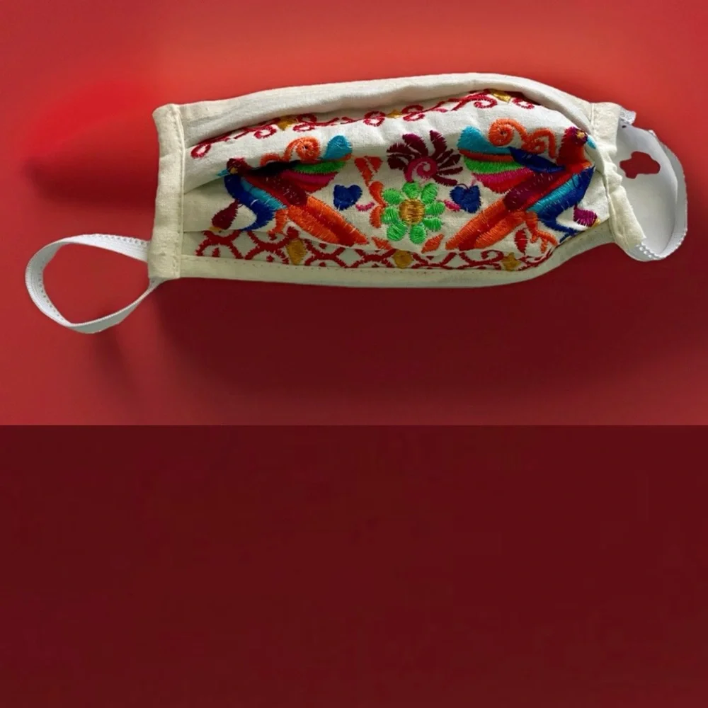 MEXICAN Folk Art Embroidered MASK NWOT Cotton Face Mask O/S